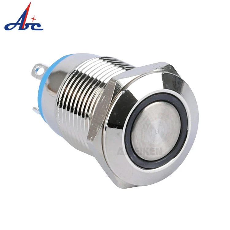 High Current 16mm Plastic Screw Push Button Switch Mini Micro LED Push Button Switch with Wire Leads