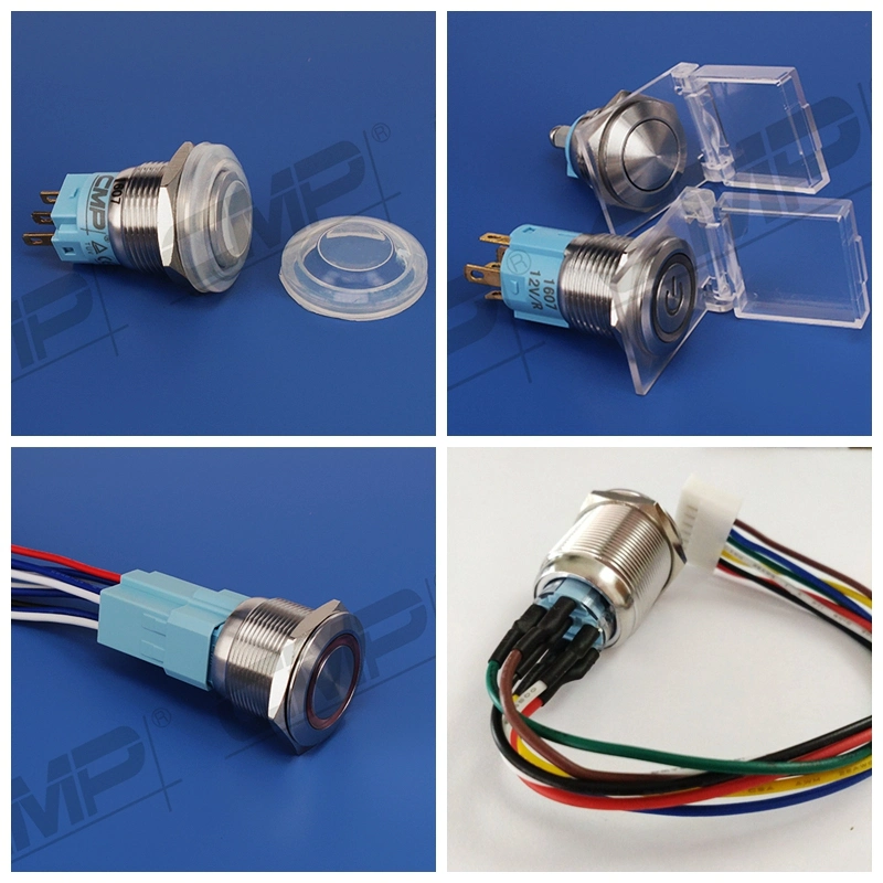 22mm Flat Metal Push Button Switch